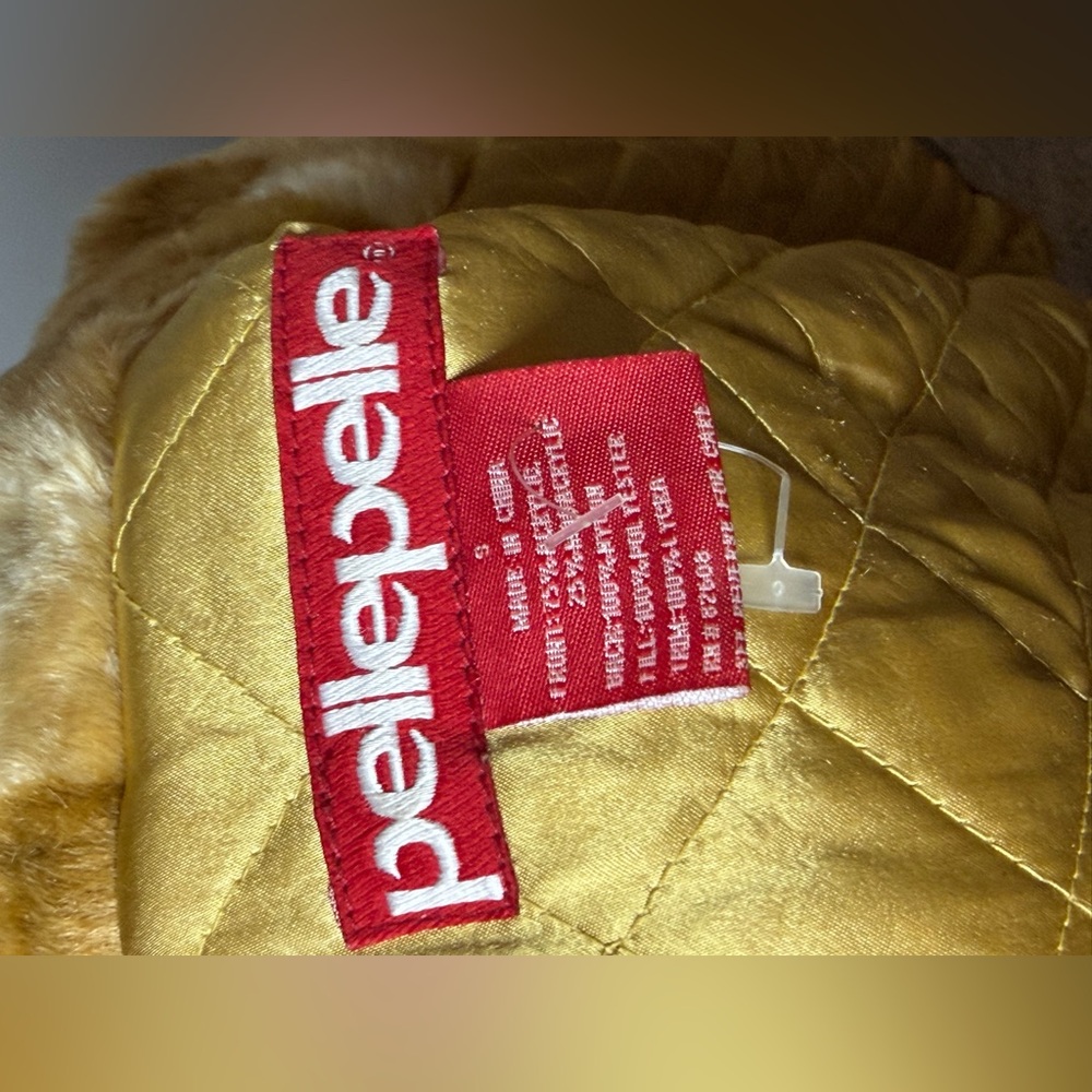 Vintage Pelle Pelle Faux Fur Bomber Jacket in Caramel Brown - Picture 4 of 5